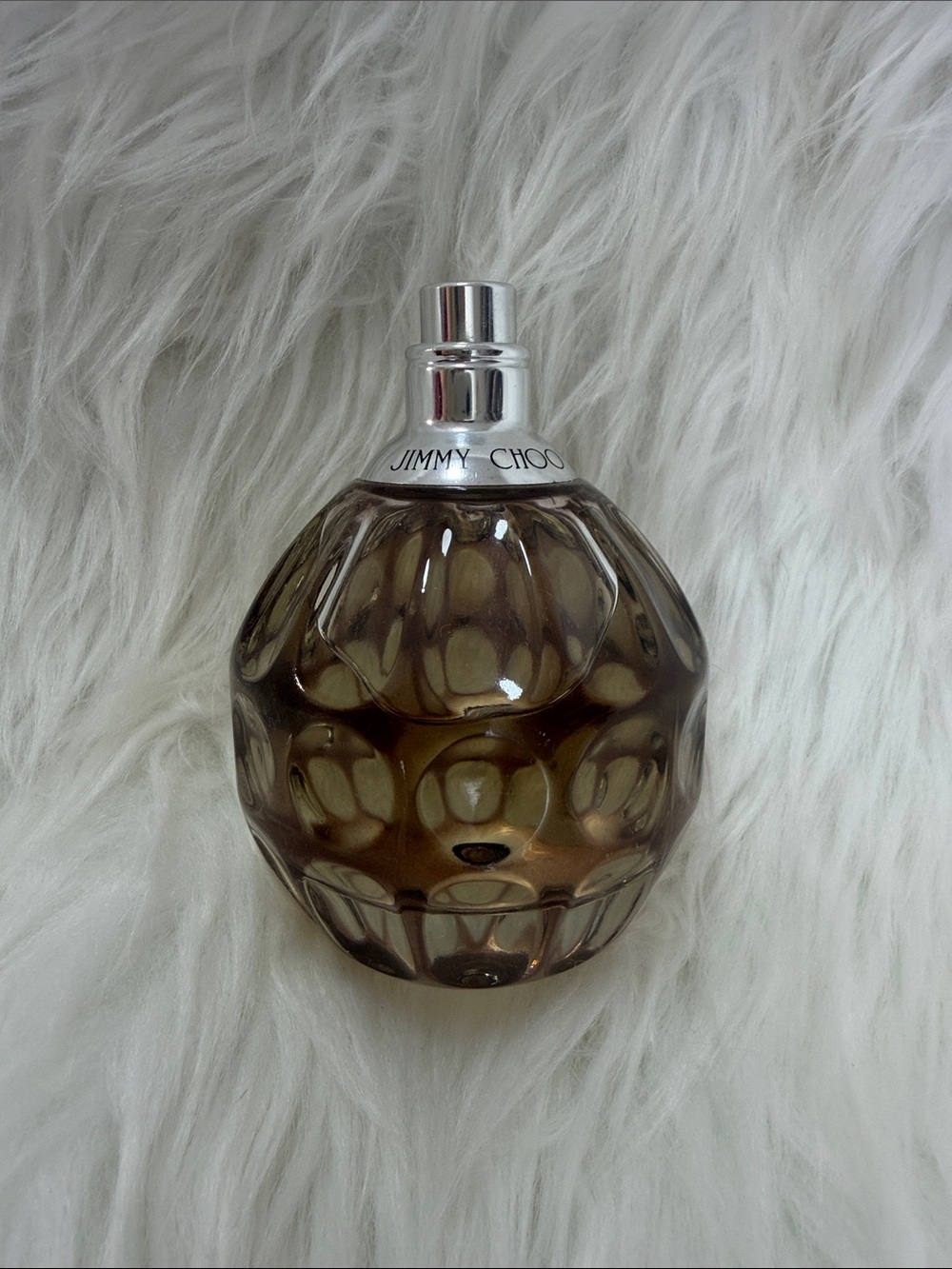 Jimmy Choo Sculpted Glass Decorative Bottle in Amber Brown